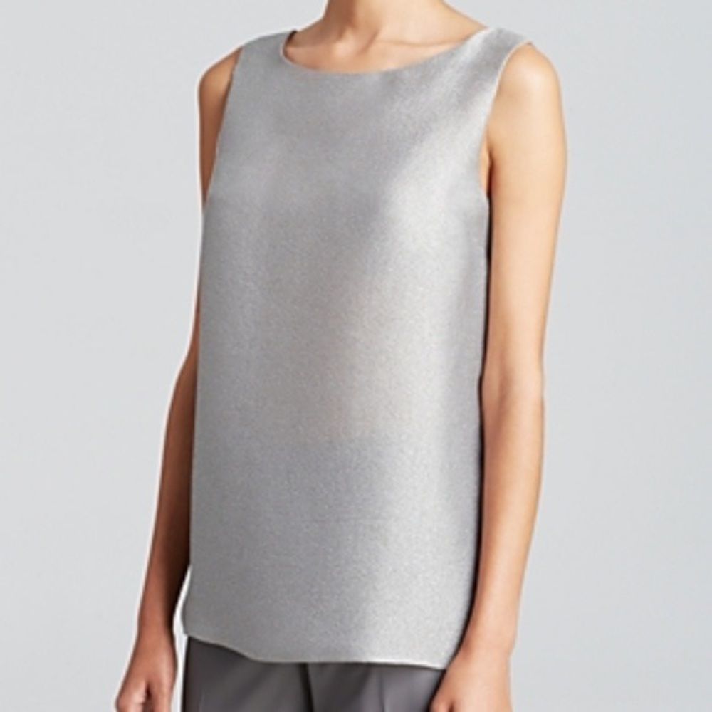 NWT Lafayette 148 NY Metallic Sleeveless Top US 4